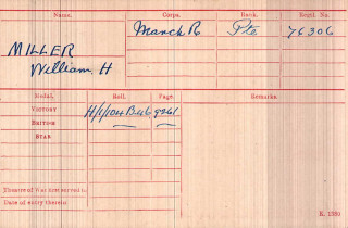 30850_A001085-02227_02 Medal Index Card, Pte William Hedley Miller, 2nd Bn, Manchester Regiment | The National Archive