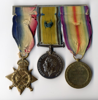 BOT242_005_TinaPerkins_medals_07 Robert Johnson Kirton W1 Service Medals | Photo by Neil Fortey, medals belonging to Mrs Tina Perkins