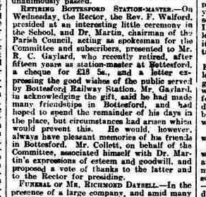 Retirement Gaylard #2 Grantham Journal 4th June 1921 - Retirement presentation to Richard Charles Gaylard | British Newspaper Archive