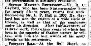 Retirement Gaylard Grantham Journal 2nd April 1921 - Retirement of stationmaster Richard Charles Gaylard | British Newspaper Archive