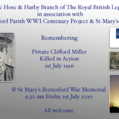 Clifford Miller The Battle of the Somme Centenary at Bottesford