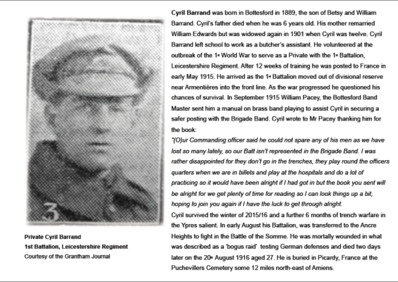 Remembering Private Cyril Barrand | BCHG