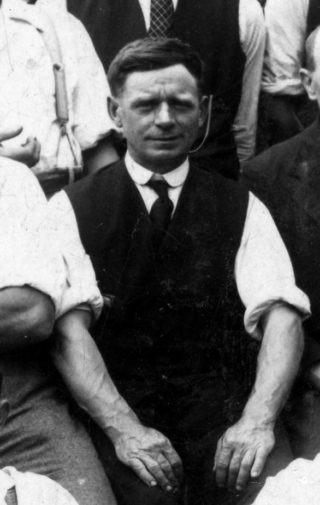 Tommy Robinson in the 1920s or 30s, one of the Bottesford British Legion bowls team. | From the collection of Mrs Anne Hewitt.