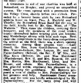 Grantham Journal, report of a Gymkhana held in Bottesford, 11th August 1917. | Courtesy of the Grantham Journal 1917