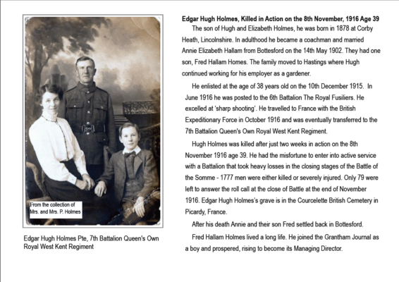 Remembering Private Edgar Hugh Holmes | BCHG