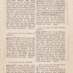 Thanksgiving and Prayer, booklet for the Treaty of Peace, July 1919 - page 3 of 4 | Bottesford Heritage Archive
