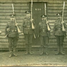 Group of Royal Engineers - Pte Isaac Johnson far right. | From the collection of Mr. Paul Dujon