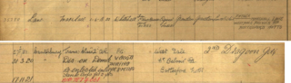 Marshall Lane attestation 1918 Marshall Lane enlistment paper with Tank Corps, 1918 - record strip shown in two parts. | The National Archive