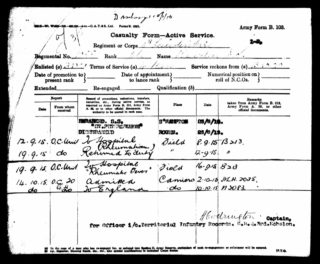 James Rawdin's Casualty Form, giving the reason for his discharge from the army in 1916. | The National Archive