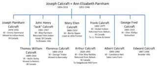Joseph and Ann Calcraft's Family