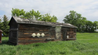 IMG_0512 Thomas Calcraft's original homestead shack from circa 1911. Right hand half is the original, later extended and now relocated to a neighbouring farm for use as storage. | David Middleton 2017