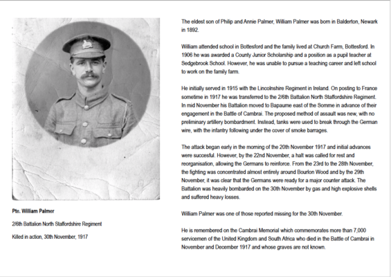 Remembering Pte. William Palmer