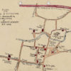 Map of Bottesford by schoolboy L. Challands of Mr Gordon's academy in 1848.