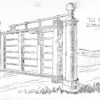 Drawing of Bottesford turnpike toll gate.