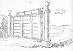 Drawing of Bottesford turnpike toll gate.