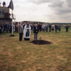 BOT035_016_PET_1997_airfieldmemorialtree_07 Planting the Memorial Tree at RAF Bottesford, 1995.