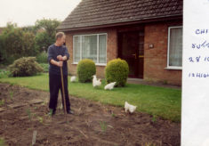 Chip with his chickens at No.13, High Street