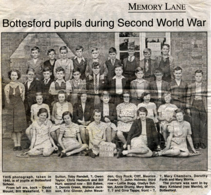 Bottesford school pupils in 1940
