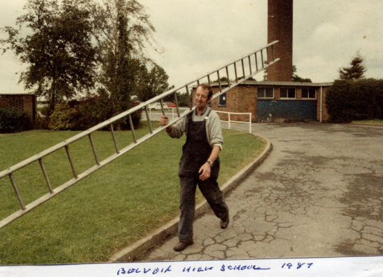 Philip Sutton at work at the High School in 1987