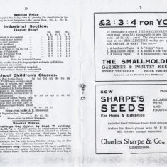 Bottesford Horticultural & Industrial Society Exhibition, 1931, programme