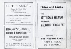 Bottesford Horticultural & Industrial Society Exhibition, 1931, programme