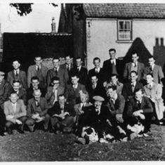 BSutton group at Red Lion Villagers waiting for the coach in front of the Red Lion. | Mrs Barbara Sutton