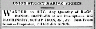 An example of the advertisements placed in the Grantham Journal by Charles Spick. | British Newspaper Archive