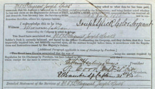 Summary record of Joseph Spick's army service. | The National Archive