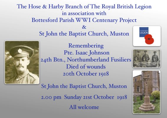 Remembering Pte. Isaac Johnson, 24th Battalion Northumberland Fusiliers