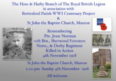 Remembering Pte. Jesse Norman, 11th Battalion, Sherwood Foresters, Notts., & Derby Regiment