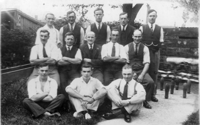 The Easthorpe and District skittles team, c.1930. | Mrs Anne Hewitt, Bottesford Local History Archive