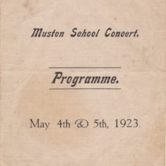 Muston School Concert Programme, 4th & 5th May 1923. Outer cover. | Linda Clayton, Bottesford Local History Archive