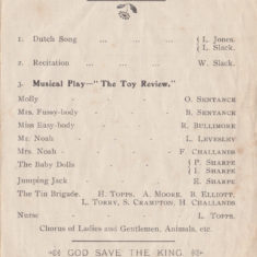 Muston School Concert Programme, 4th & 5th May 1923. Second part of concert programme. | Linda Clayton, Bottesford Local History Archive