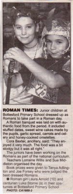 BOT042_011 Primary_romans_1996 'Roman Times', a cutting from the Grantham Journal, 1996