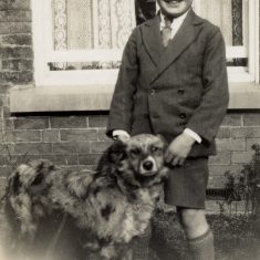 Dennis Kirk, as a boy with his favourite dog