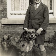 BOT189_008 DKI_1 08 Dennis Kirk, as a boy with his favourite dog
