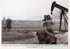 Oil well at T.B.Kirk's farm (Poplar Farm), Plungar, 1953