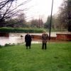 Mr & Mrs Kirk by the flooded ford, Good Friday 1998