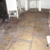 The flagstone kitchen floor.