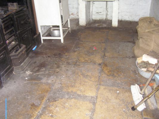 The sandstone flags of the kitchen floor. | Neil Fortey