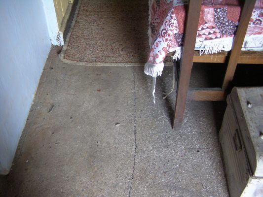 The lime-ash concrete bedroom floor. | Neil Fortey