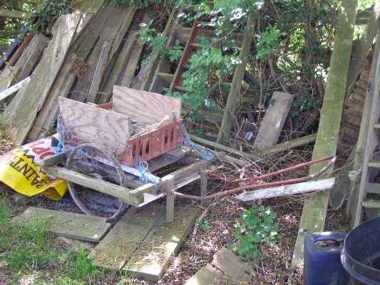 The trolley: used to ferry goods from the road at Stenwith Mill, across the field to the cottage. | Neil Fortey