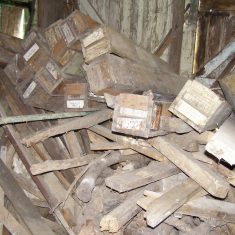 A stack of boxes, apparently once used to store artillery shells! BOT196/099 | Neil Fortey