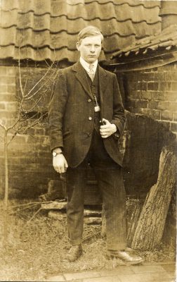 Photograph of a young man most probably shortly before he enlisted in the First World War. | From Janet Dammes' family archive.