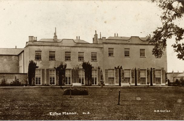 This postcard is a view of Elton Manor, at Elton-on-the-Hill, Nottinghamshire. This may be one of the places where Evelyn Box worked, before she married. | From Janet Dammes' family archive.