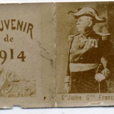 BOT173_025#1 Henry Box WW1 souvenir First of four tiny photo prints in the 'matchbox'. Portrait of General Joffre, Grand Marshal of France. | From Janet Dammes' family archive.
