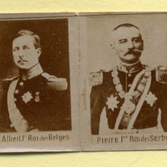 BOT173_025#4 Henry Box WW1 souvenir Fourth of four tiny photo prints in the souvenir matchbox. Pictures of the kings of Belgium and Serbia. | From Janet Dammes' family archive.