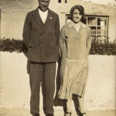 Eve Marston and son in Queen Street