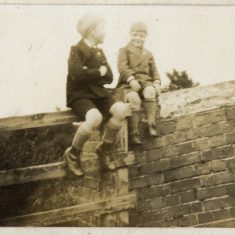 BOT177_008 Marston album1 08 #2 Vic and Frank, at the bridge on Devon Lane. | Janet Dammes