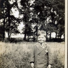BOT177_014 Marston album1 14 #2 A young lad, possibly Frank Marston (based on comparison with other pictures in this series), in a paddock on the fringe of the village. | Janet Dammes